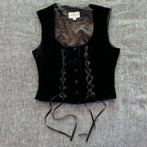 henri bendel Tops - Vintage Henri Bendel Velvet Corset-style Vest
